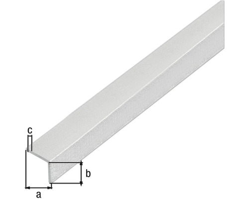 Vinkelprofil av metall med måttangivelser