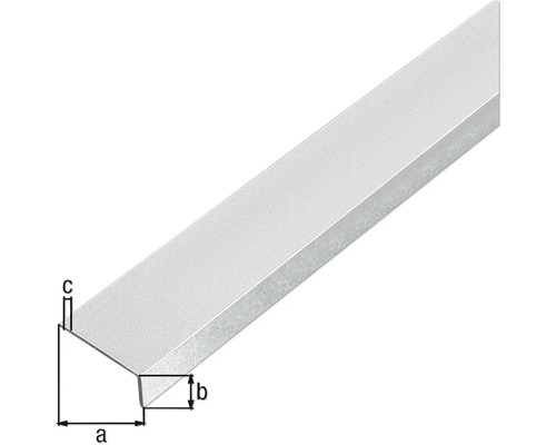 Takfotsprofil i aluminium med måttangivelser