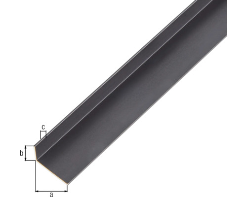 Vinkelprofil av metall med måttangivelser