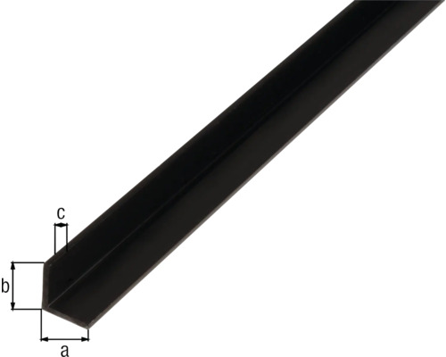 Vinkelprofil av metall med måttangivelser