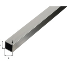 Fyrkantigt aluminiumrör med måtten a, b och c.