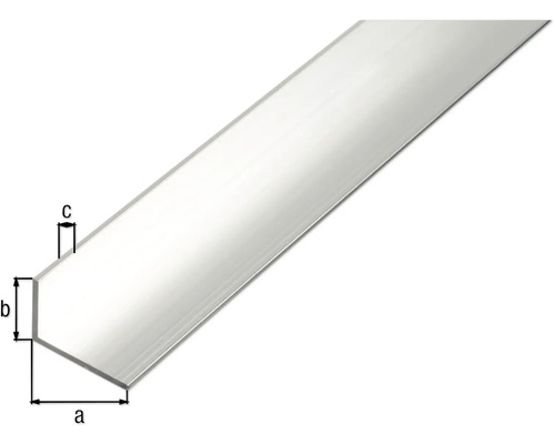Aluminium vinkelprofil med måttangivelser