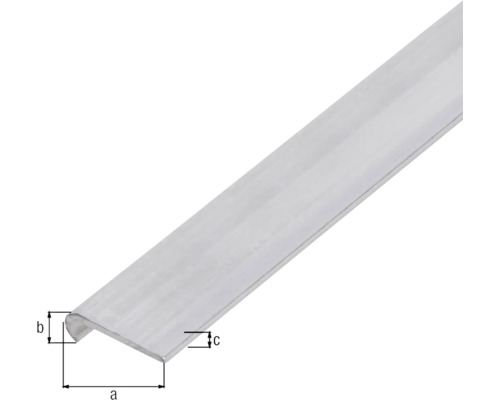 Kantprofil i aluminium med dimensioner