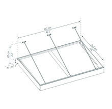 Teknisk ritning av en sängram som mäter 192 cm lång och 140 cm bred