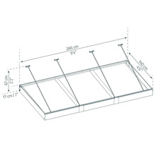 Teknisk ritning av ett terrasstak med mått.