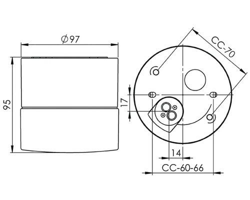Teknisk ritning med dimensioner