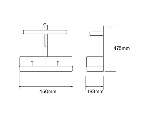 Teknisk ritning av en fågelholk med måttangivelser