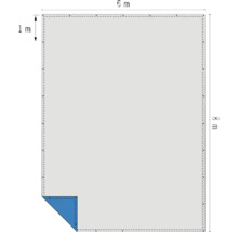 Översikt presenning med måtten 6 meter gånger 8 meter