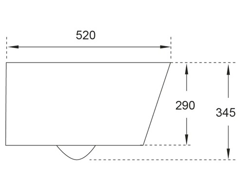 Teknisk ritning med måtten 520, 290 och 345.