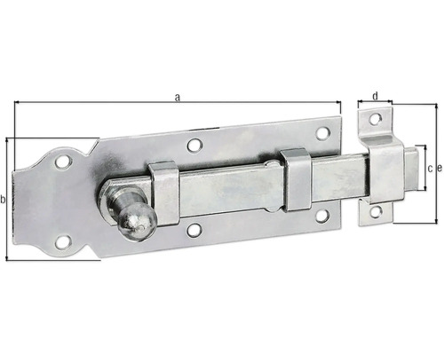 Skjutreglar i metall med dimensioner