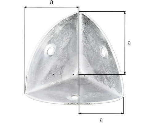 Triangulär hörnanslutning med dimensioner