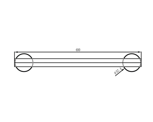 Teknisk ritning av en handdukshängare med mått