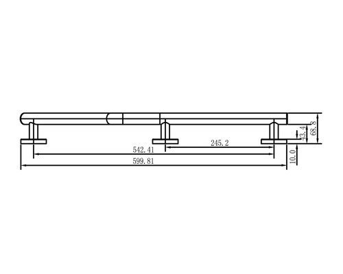 Teknisk ritning av ett handledare med måttangivelser