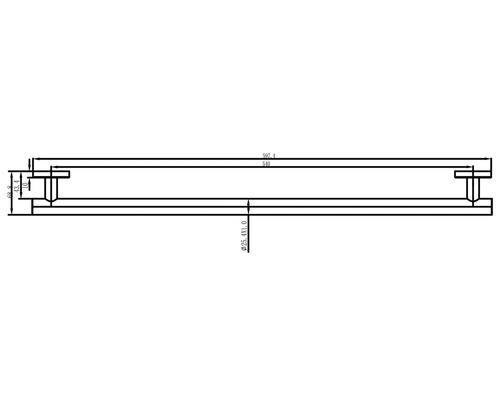 Teknisk ritning av en komponent med dimensioner