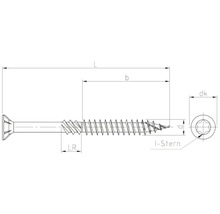 Teknisk ritning av en skruv med längdmått