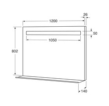 Spegel med belysning GUSTAVSBERG svart matt varmvitt ljus 120 cm GB7199ML12BL