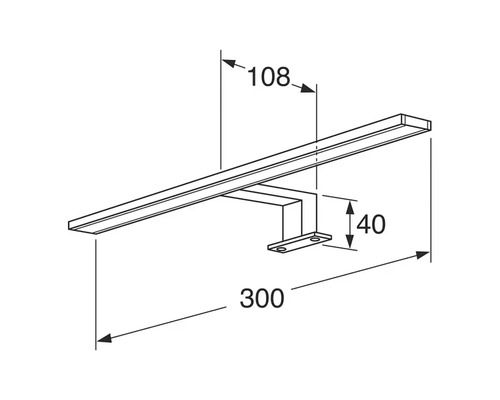 Teknisk ritning av en lampa med dimensioner