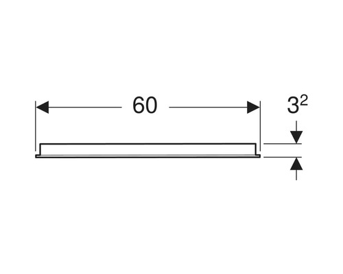 Teknisk ritning med måtten 60 och 3.2
