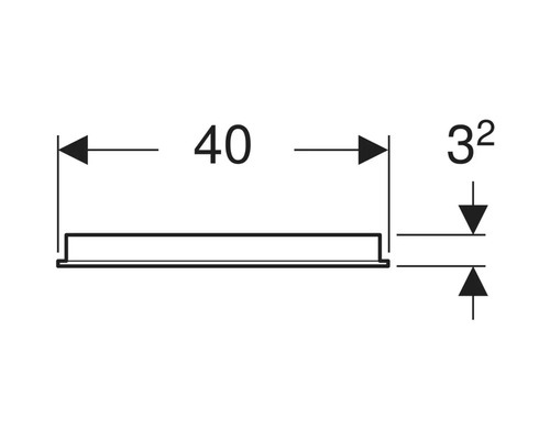 Teknisk ritning av en produkt med måtten 40 och 32