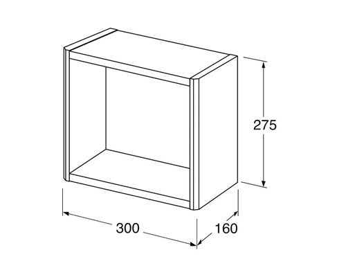 Hylla med måtten 300x275x160 mm