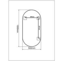 Spegel CORDIA Oval line svart 50x100 cm-thumb-2