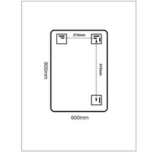 Spegel med belysning CORDIA Tender Line svart matt 60x80 cm TENDER08000600B