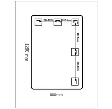 Spegel med belysning CORDIA Tender Line svart matt 80x120 cm TENDER08001200B