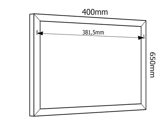 Teknisk ritning av en fotoram med måtten 400 mm gånger 650 mm