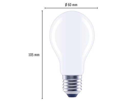 Glödlampa med måtten 60 mm diameter och 105 mm längd