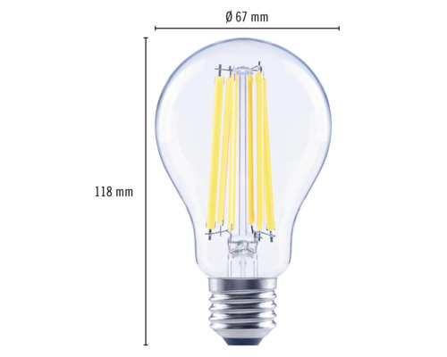 LED-lampa med måtten 118 mm höjd och 67 mm diameter