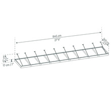 Teknisk ritning av ett terrassöverdrag med måttangivelser.
