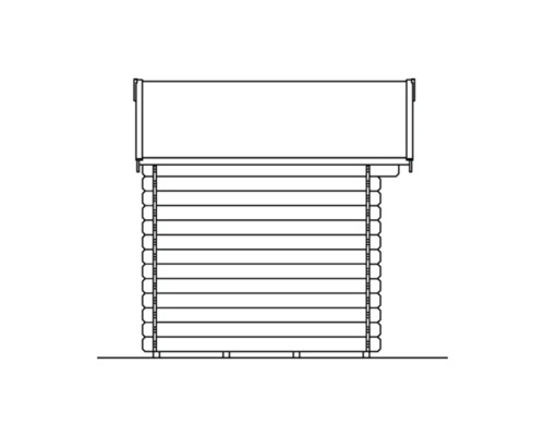 Illustration av ett trädgårdshus med timmerkonstruktion.