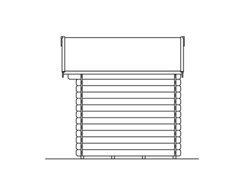 Illustration av ett trädgårdshus i trä