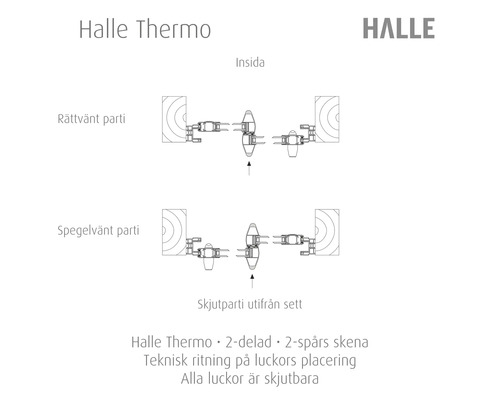 Halle Thermo Installationsritning för skjutdörr
