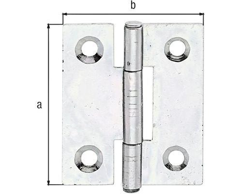 Metallgångjärn med måtten a och b