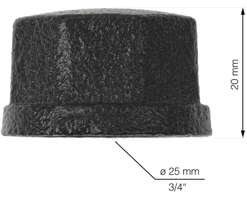 Rörmuff av gjutjärn, diameter 25 millimeter