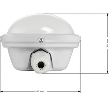 Vit utomhuslampa med måtten 100 mm x 68 mm