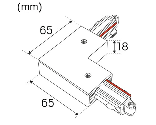 Bild av en hörnkontakt med dimensioner