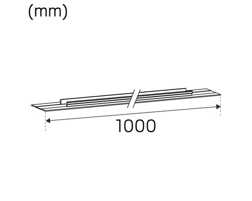 Teknisk ritning av en profil med en längd på 1000 millimeter