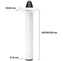 Vit metallmöbelben med måtten 100/200/300 mm och en lastkapacitet på 50 kg