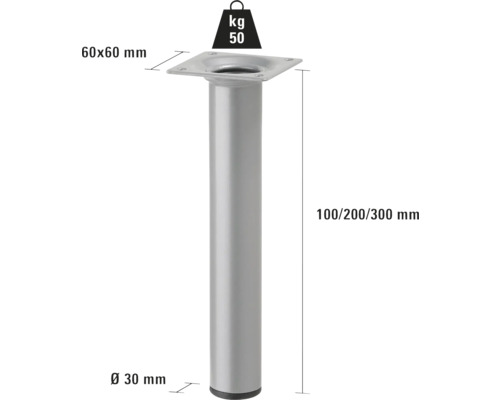Möbelben av metall, justerbar höjd, lastkapacitet 50 kilogram