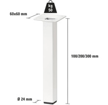 Möbelben av metall, 100, 200 eller 300 millimeter hög, med en lastkapacitet på 50 kilogram