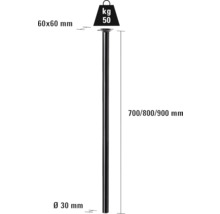 Bordsben TARROX runt 900x Ø30mm svart