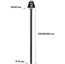 Bordsben TARROX runt 700x Ø30mm svart