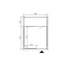 Attefallshus SKAN HOLZ Alicante inkl. golv 420x603cm natur