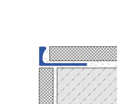 Detaljvy av en profil för att skydda kakelkanter.