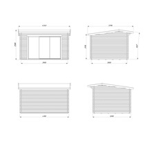 Friggebod PALMAKO Ines 11,1m² Slide natur