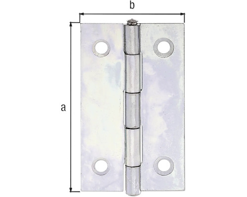 Metallgångjärn med storleksangivelser