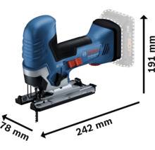 Bosch Professional batteridriven sticksåg med måtten 242 mm x 78 mm x 191 mm