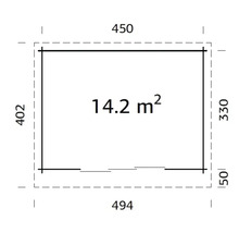 Friggebod PALMAKO Lea 14,2m² Slide vit/transparent
